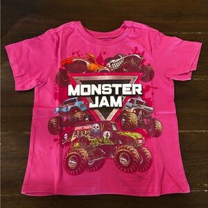 Monster Jam girls Pink Short Sleeve Tee